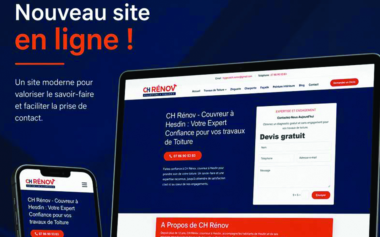 Site internet et référencement pour couvreur à Hesdin