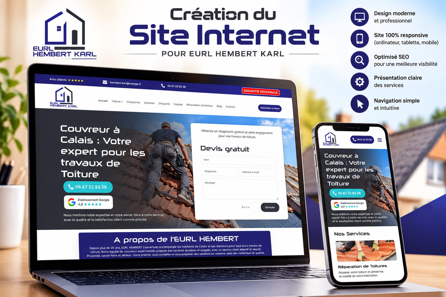 Site internet pour artisan peintre